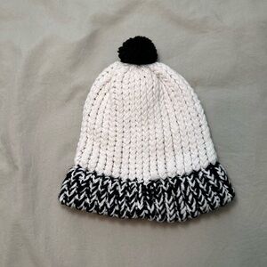 Cozy Knit Kids Beanie - Black and White